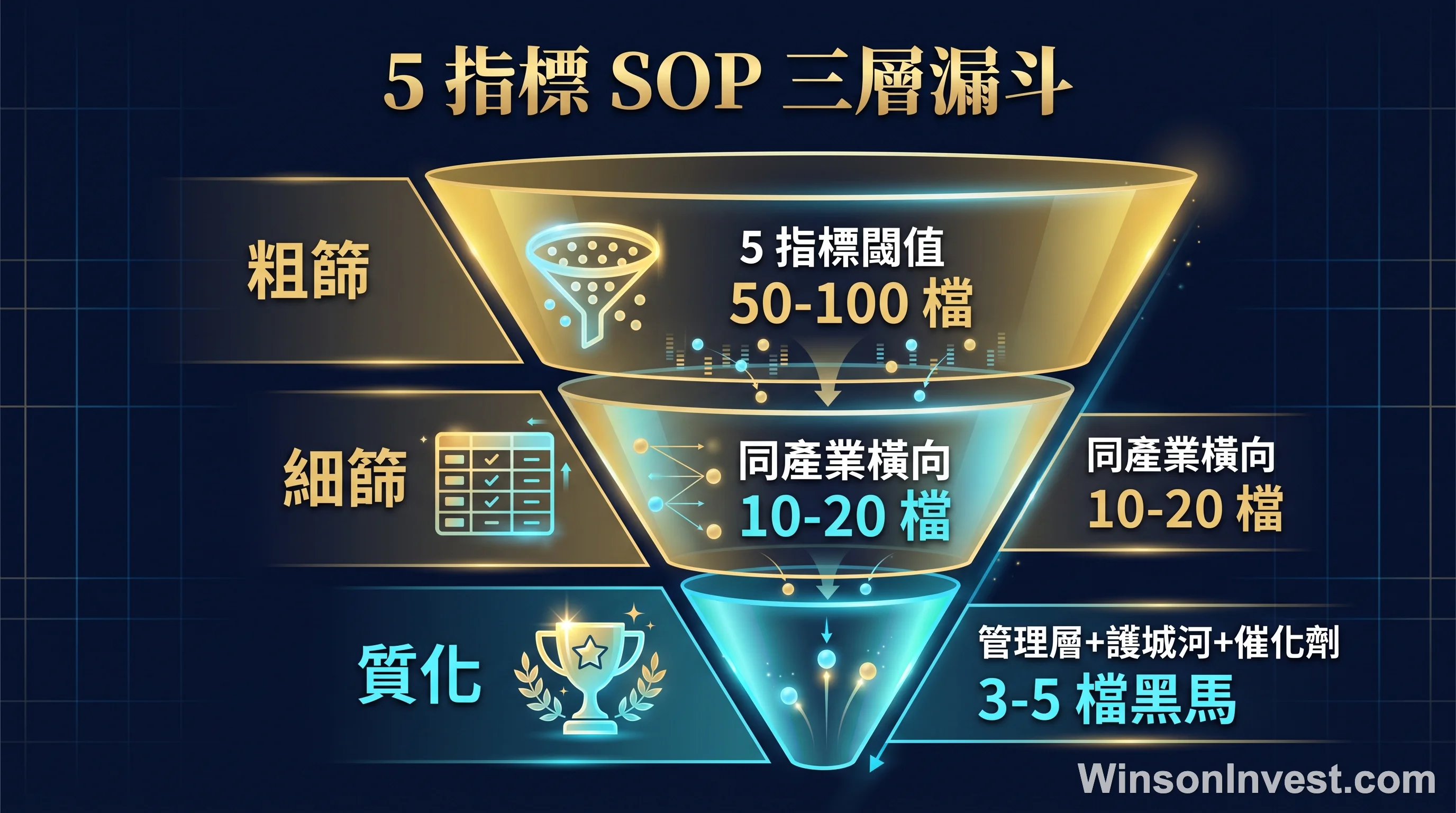 5 指標組合 SOP 三層漏斗